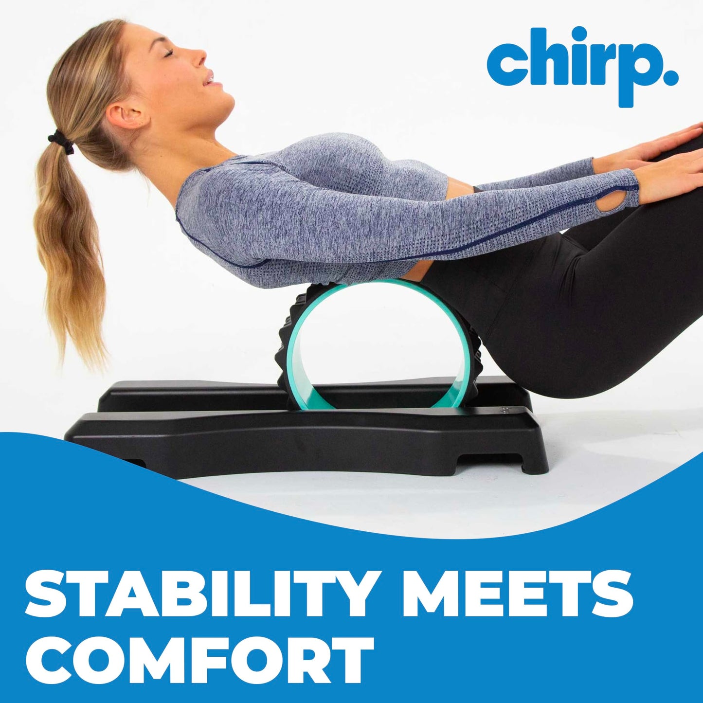 Chirp Wheel Base - No Balance Needed, Stability & Support for Rollers, Achieve Deep & Satisfying Massages, Back Pain, Reliable Design, Compatible with All Chirp Models Except XL (Wheels Not Included)