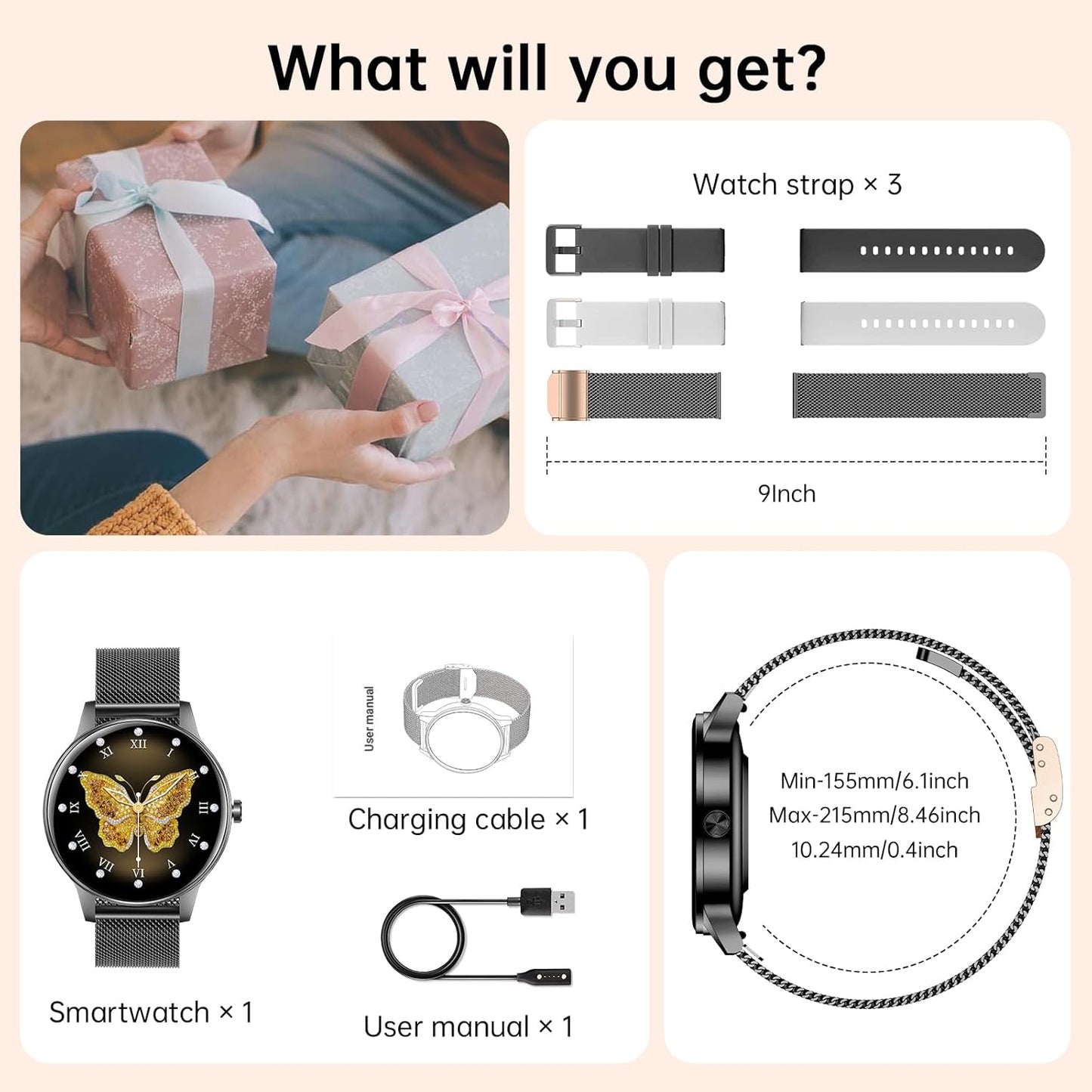 Lefitus 1.27" 130+ IP68 Smart Watches for Men Women(Answer/Make Calls), HD Screen Fitness Tracker with Heart Rate/Sleep