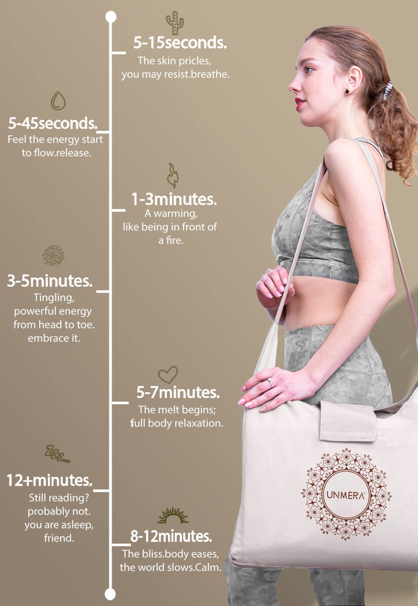 UNMERA Acupressure Mat and Pillow Set,Natural Premium Linen & Coconut Fiber Filling,for Back/Neck Pain Relief, Sciatic, Headache and Muscle Relaxation, Comes with Carrying Bag
