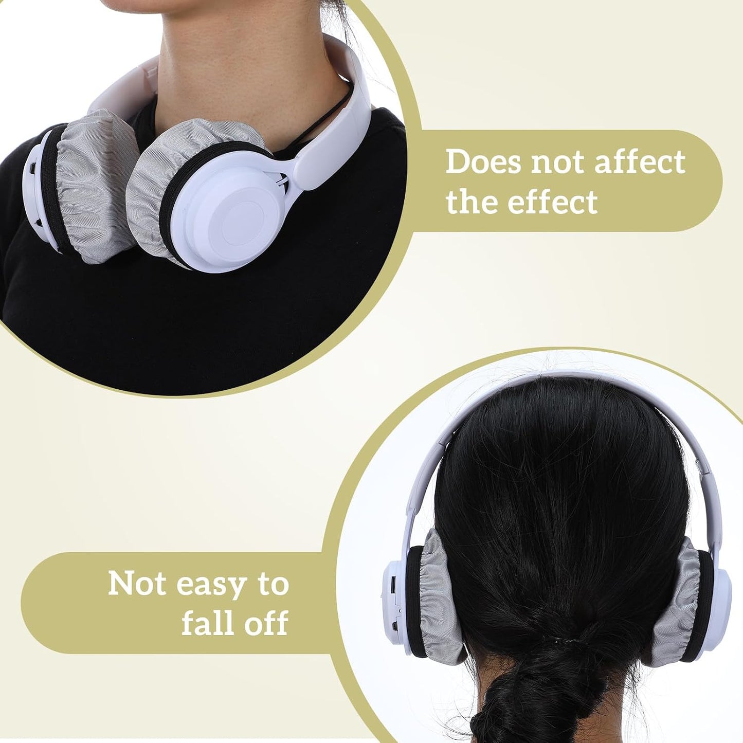 Bremorou 2 Headset Headset 3.5" 4.3" Headphone Covers for Ears Pairs Washable Stretchable Earpad Cloth Cover Protectors