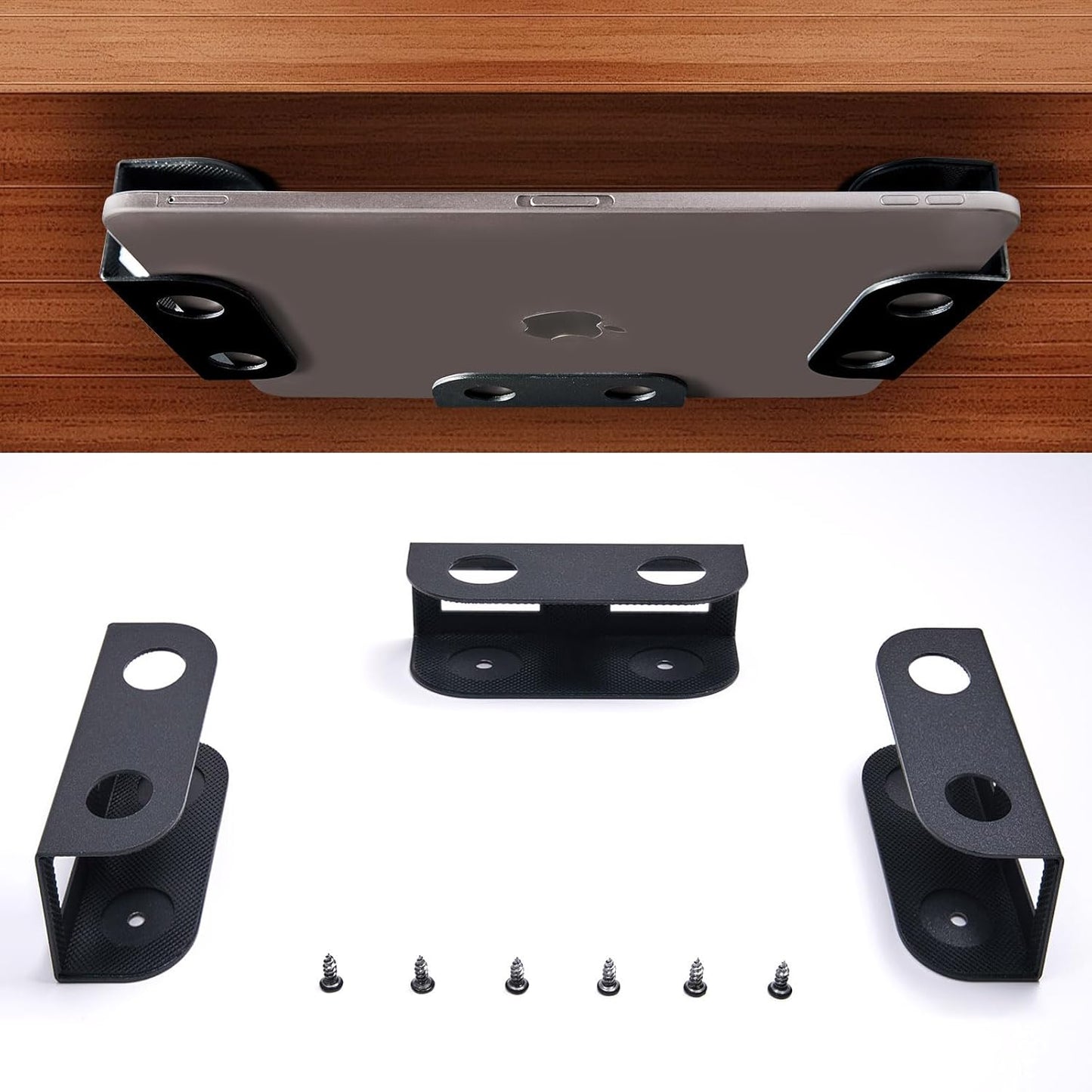 1.37" BYMECOST Under Desk Laptop Storage Mount, Metal Under Desk Device Holder, for Devices Up to Thick, MacBook, Mini