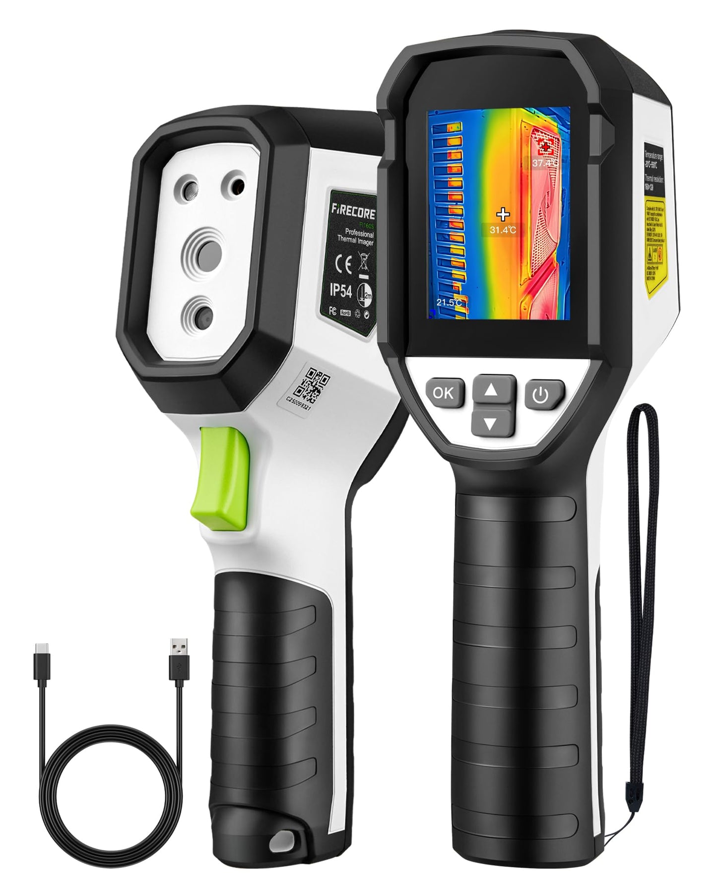 Firecore FI160S Thermal Imaging Camera, 320x240 Super Resolution Infrared Imager, 32GB,-4°F~1022°F, 25Hz Handheld Infrared Camera with Laser for HVAC Electrical Home Inspection Plumbing Leak Detection