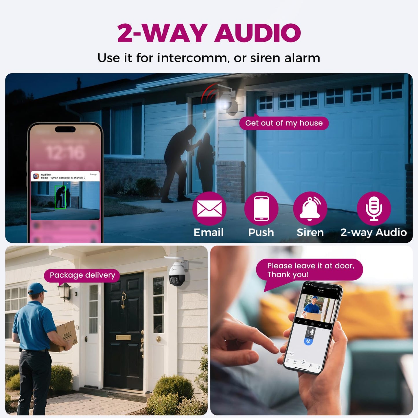 xmartO 4K 8MP Heavy-Duty WiFi 6 Security Camera System Bundle, 10-Channel NVR & 4 Plug-in PTZ Cameras, 24/7 AI Tracking Surveillance, Vandal-Proof Metal Dome CAM, Long Range WiFi6, 0 Monthly Fee