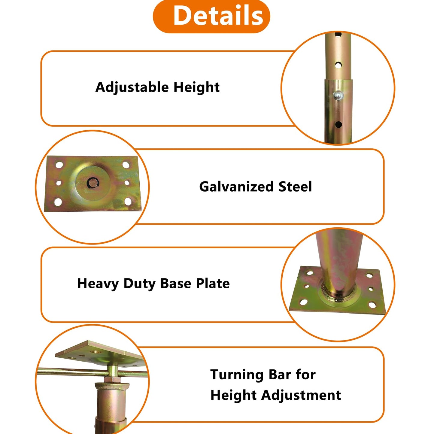ASTAMOTOR 2 Pack 59" - 100" Adjustable House Floor Wall Jack Post Pole Rod Fit for Leveling Framing Basement Crawlspace Beam Roof Stair Ceiling