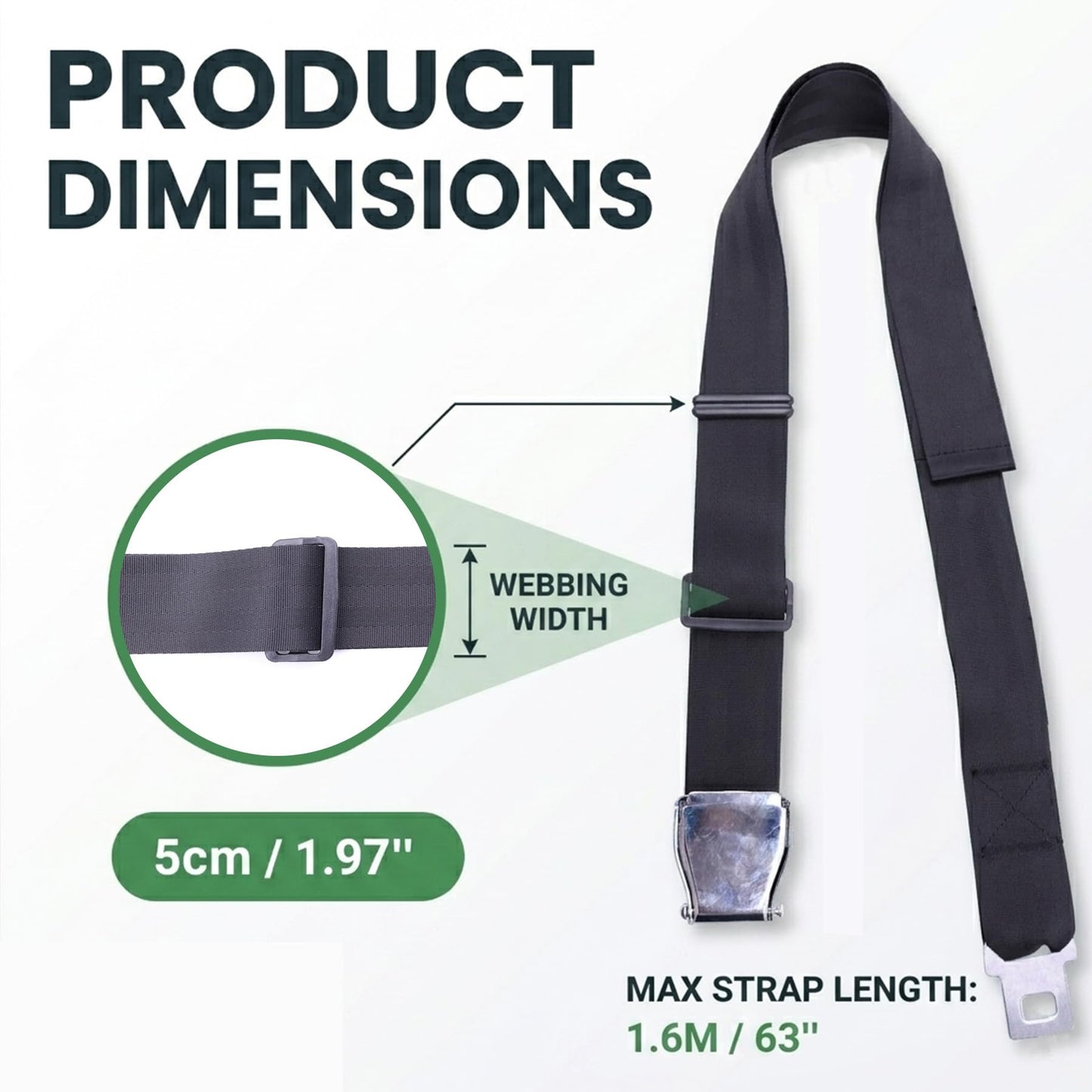 Nordic Curl Bench Strap, Adjustable 63" Workout Anchor with Non-Slip Cam Buckle - Pro Gym Seatbelt for Leg Extensions, Hamstring Curls, Seated Rows & Weightlifting Stability - Heavy Duty Home Fitness Gear
