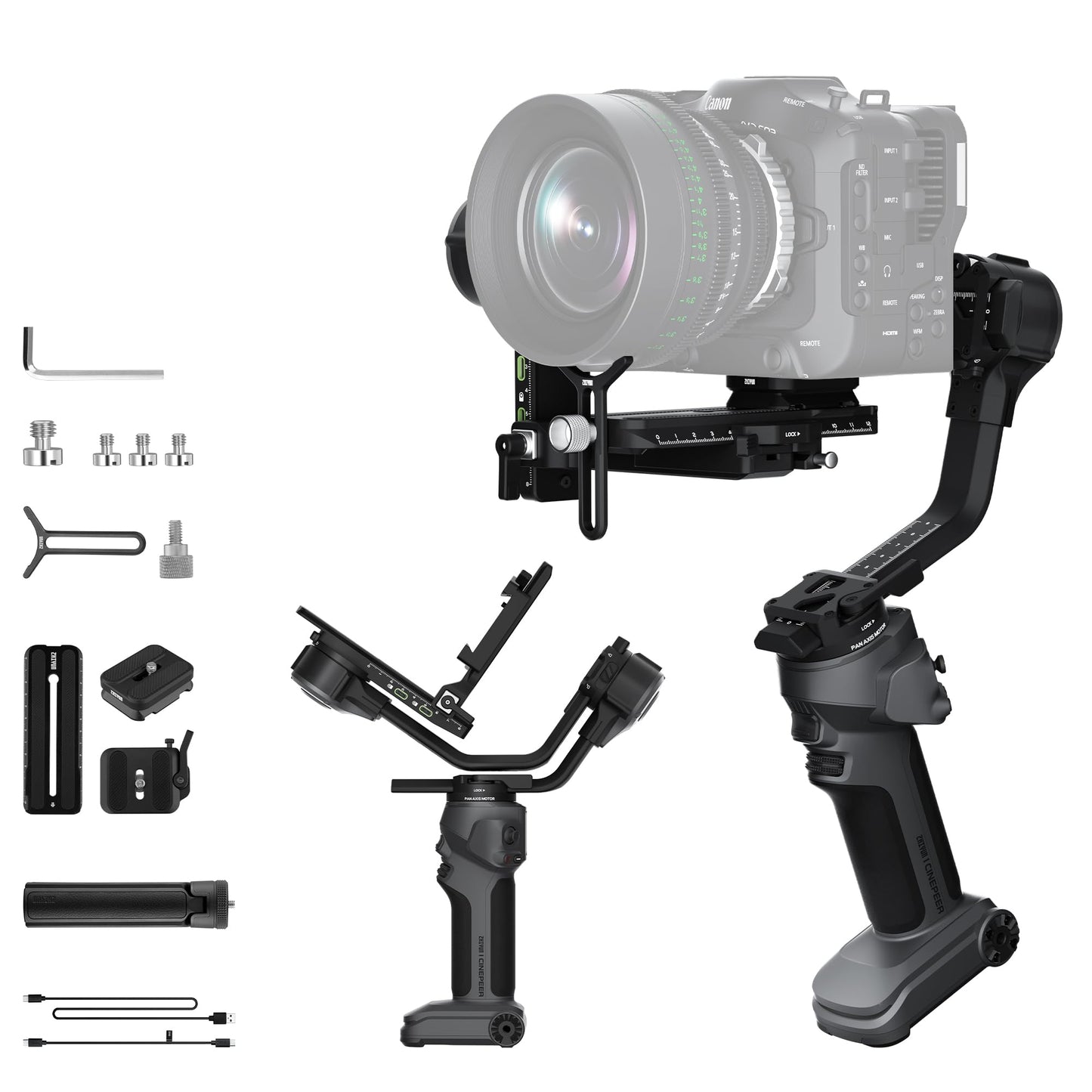 ZHIYUN Crane 4E 3-Axis Camera Stabilizer for DSLR and Mirrorless Cameras, Camera Gimbal Compatible with Canon/Nikon/Sony, Native Vertical Shooting, Bluetooth Shutter Control, Dark Gray