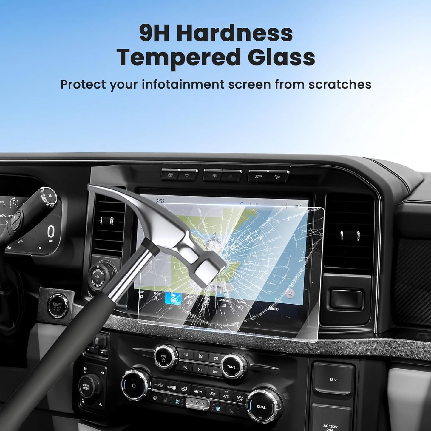 2PCS 2023-2025 2026 F250 F350 F450, 12 Inch Canvcle Screen Protector for Ford Super Duty Touch Screen Protector
