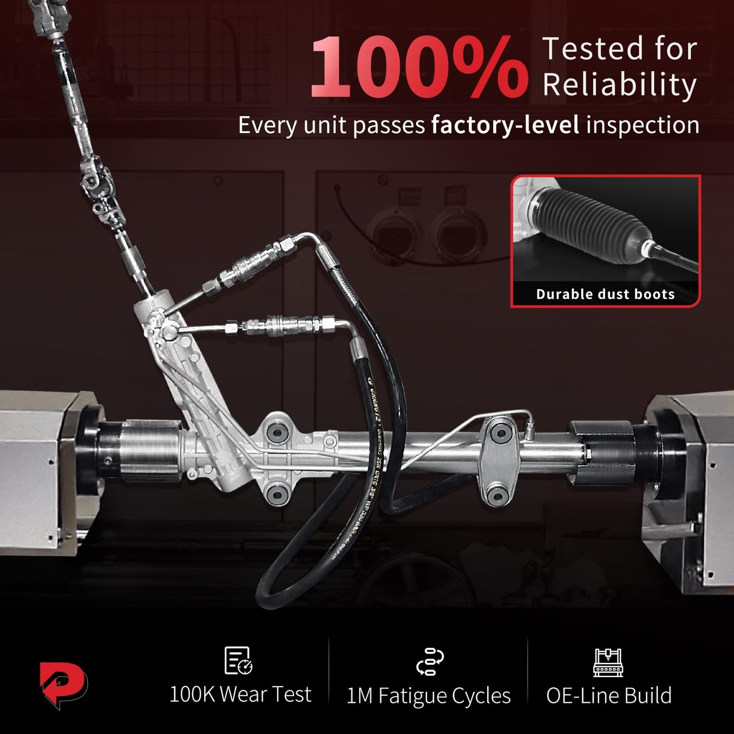 PHOBOOS Hydraulic Power Steering Rack and Pinion Assembly Compatible with Toyota Tacoma 2005-2021 2.7L/3.5L/4.0L, New Unit, Leak Resistance, Direct Fit, Ref. 26-2629,【Rack Length: 49.75 inch】