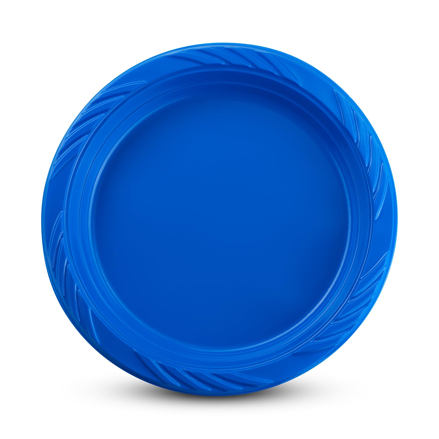 Munfix 6 Inch Blue Plastic Plates 100 Bulk Pack - Disposable Cake Plates for Dessert & Appetizers, BBQ, Party, Travel and Events, Microwavable Recyclable