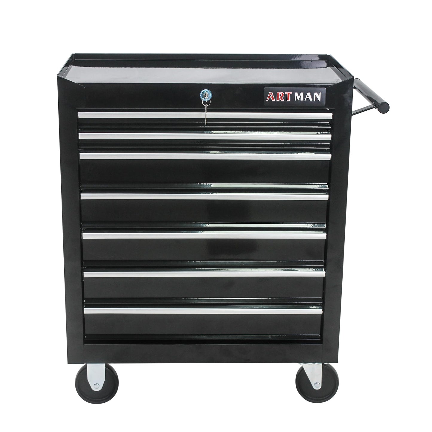 nifoti 7 Drawers Rolling Tool Cart on Wheels, Multifunctional Organizer Tool Chest Tool Case, Trolley Tool Storage Tool Box for Workshop,Garage,Repair Shop (7 Drawers 24.2" W×12.9" D×29.9" H-Black)