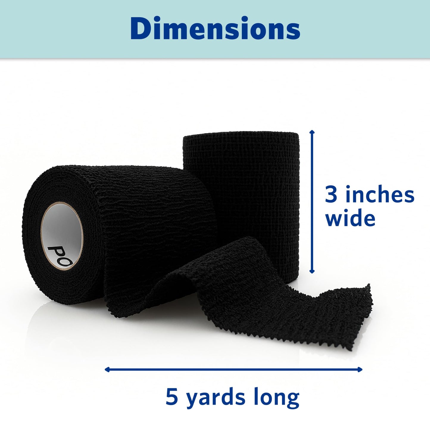 OVIK Health PowerFlex – Self-Adhering Sports Wrap for Injury Prevention & Post-Injury Stability – Medical-Grade, Sweat & Water Resistant First Aid Wrap for Athletes – Black, 3 inch, 2 Rolls