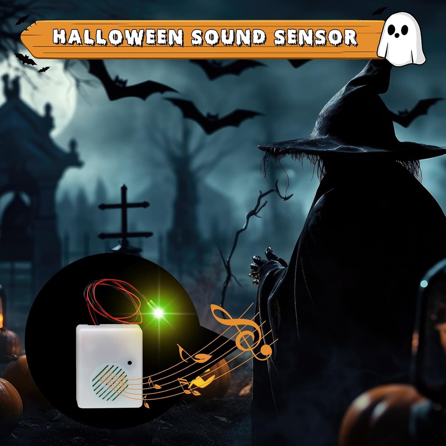 Seenelling (2 Halloween Sound Sensor, Horror Tricky Scary Sound Speaker Machine Screaming Speaker for Halloween Indoor