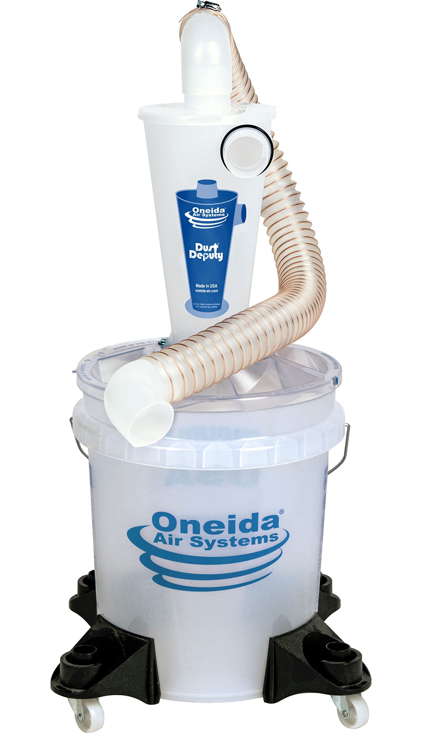 Oneida Air Systems Dust Collector & Cyclone Separator Kit DD Deluxe 5-Gal - Clear Bucket - Portable