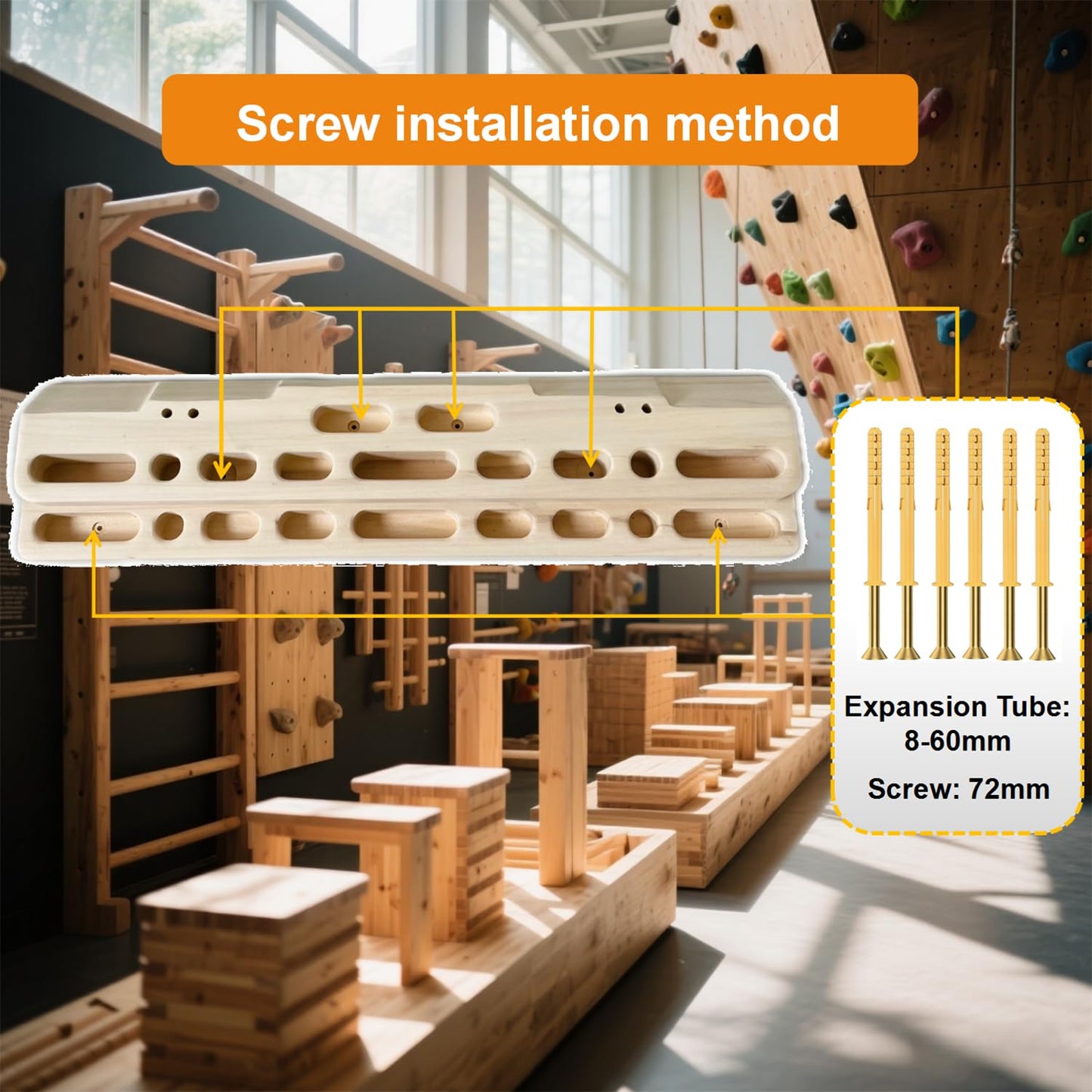 Climbing Hangboard Rock Climbing Training as Climbing Fingerboard with Jugs, Slopes and Edges, Pockets as Door Mounted Training Station Rock Climbing Pull Up Bar (A-Zy-003)