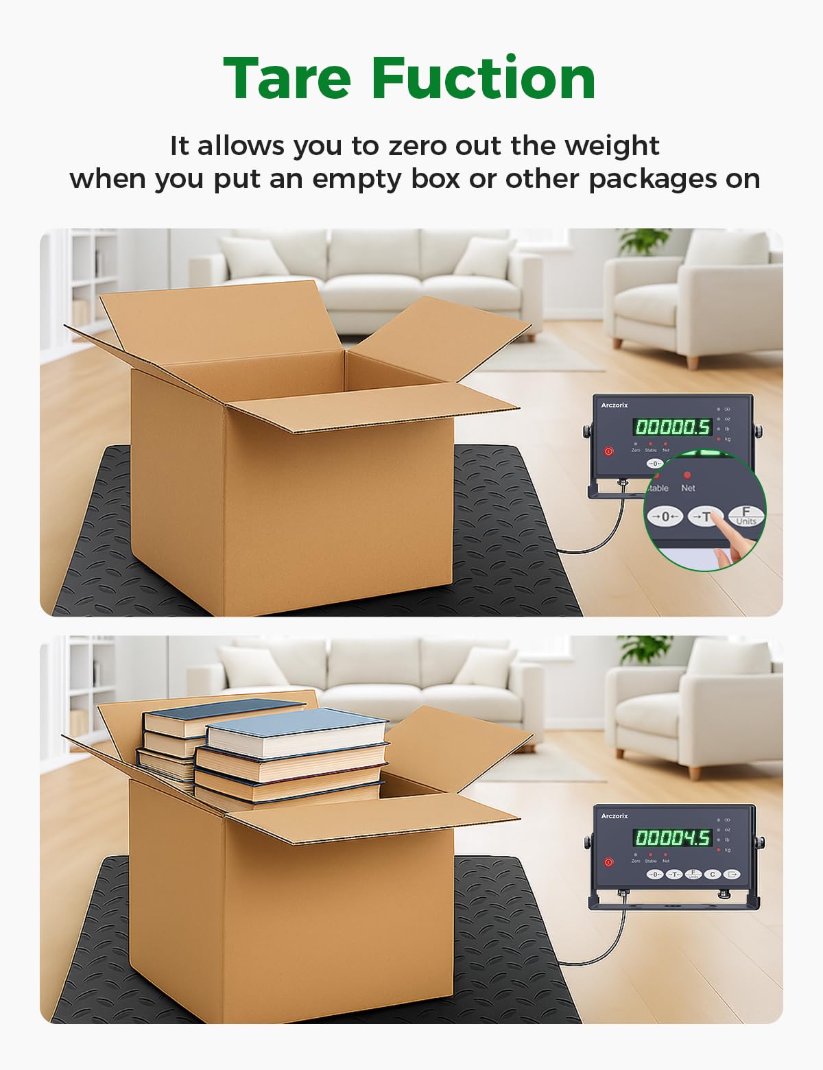 60"x 60" 10000Lbs Arczorix Industrial Floor Scale, Precision Pallet Scale with Digital Indicator, Heavy Duty Weighing Scale for Floor Bench Office Weight Weighing