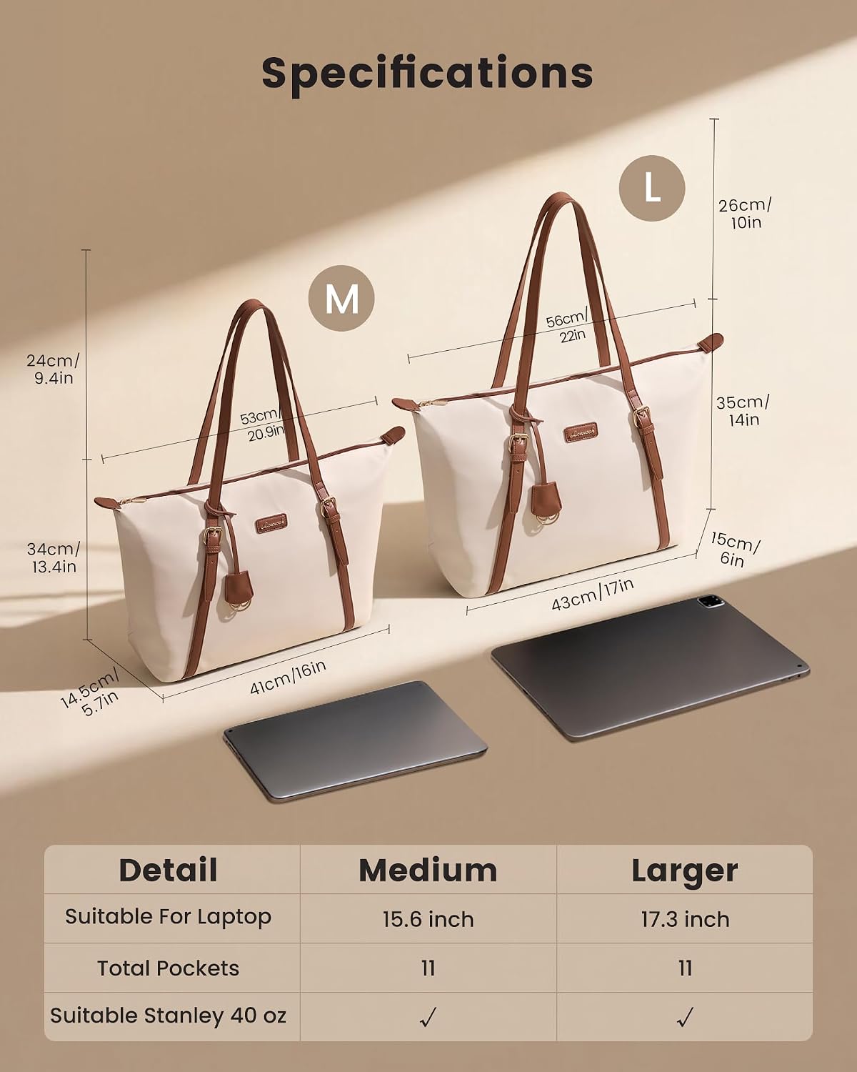 LOVEVOOK Laptop Tote Bag for Women, Lightweight Work Tote with Cup Holder, Waterproof Large Computer Bag for Office