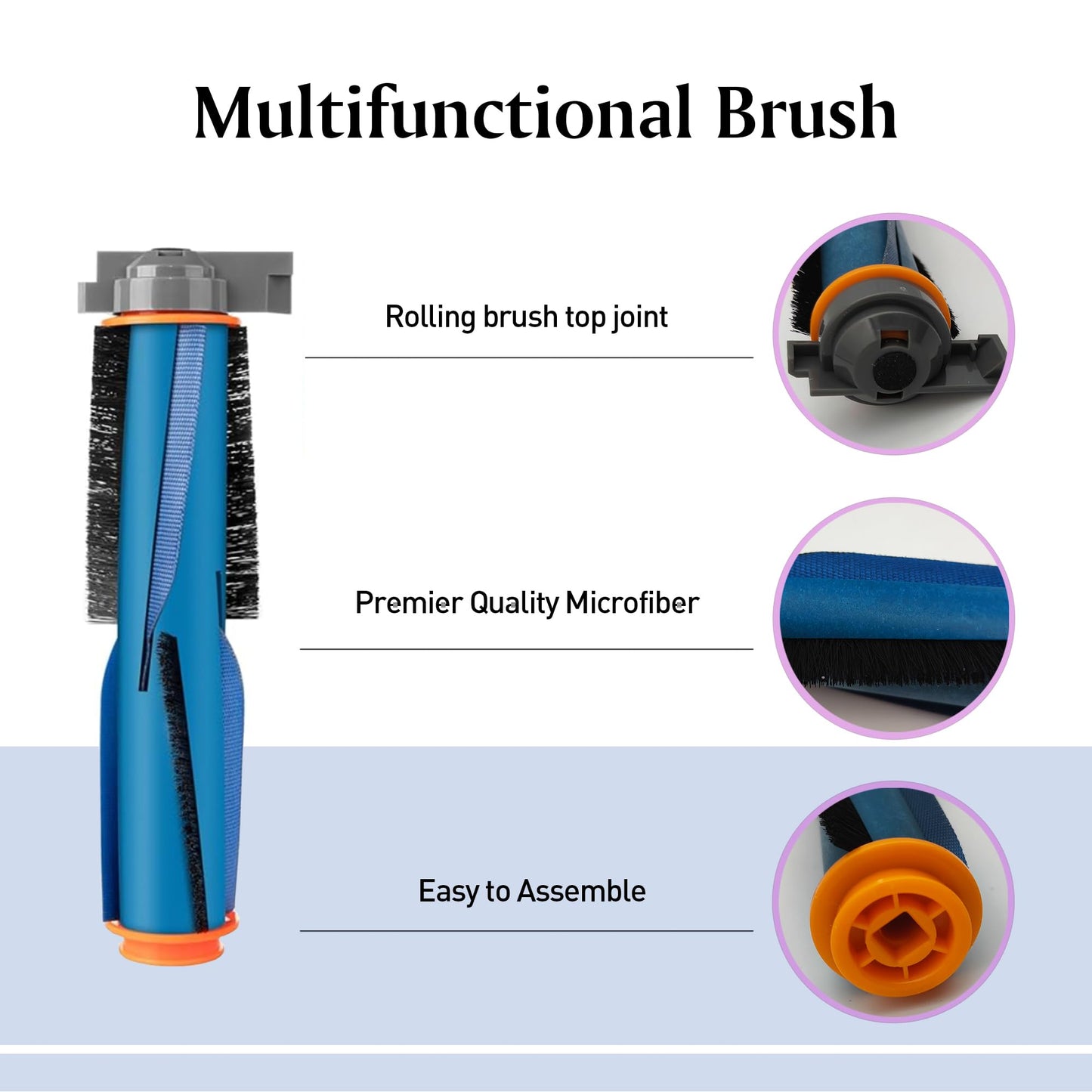 Replacement Parts for Shark Matrix Plus 2- in-1/AV2613WA Robot Vacuum Cleaner. 1 Brushroll, 2 filter cotton, 2 Black filter, 2 Orange filter,1 filter Mesh, 3 Mop Pads, 6 Side Brushes.