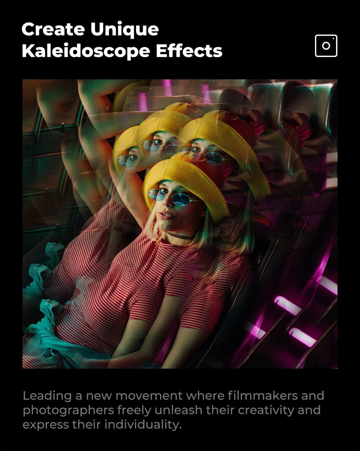 K&F CONCEPT 77mm Kaleidoscope Filter, Special Effects Filter Prism Crystal Glass with Multi Refraction Subjects