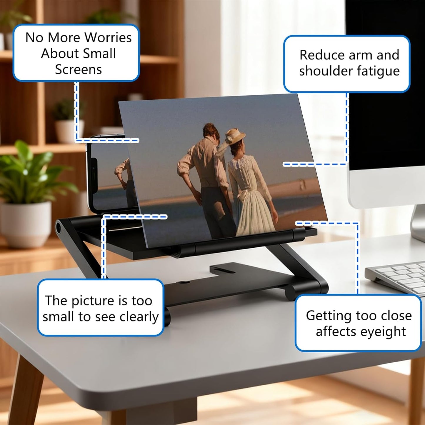 BSonata 2026 3D New Screen Magnifier Version, HD Mobile Phone Magnifier Projector Screen, Portable Foldable Phone