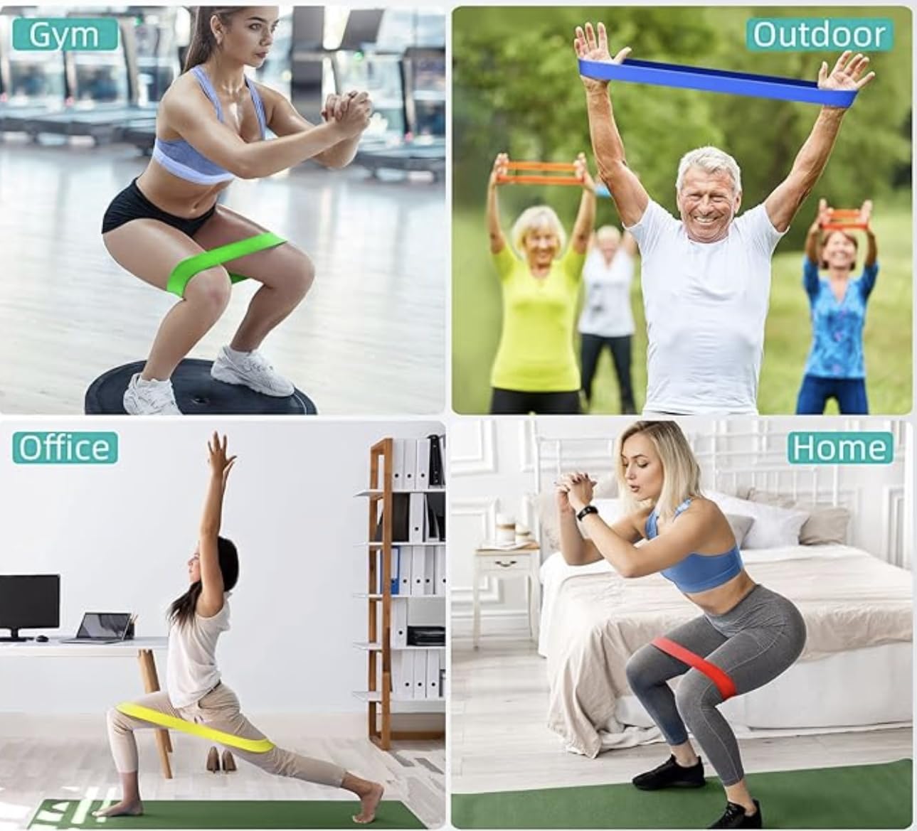 Resistance Bands Set for Workout – 5 Pack Durable Loop Exercise Bands for Strength Training, Physical Therapy, Yoga, Pilates – Non-Slip Home Gym Fitness Bands for Men & Women Bag - Carry Bag Included