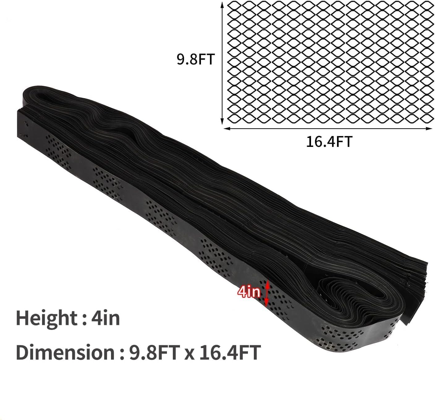 MYOYAY 4" Gravel Grid 9.8x16.4 ft Depth Geo Ground Grid 1885 lbs/sq ft Tensile Strength Geo Cell, Expandable Geogrid Stabilization System for Parking Lots, Slope Driveway, Garden, DIY