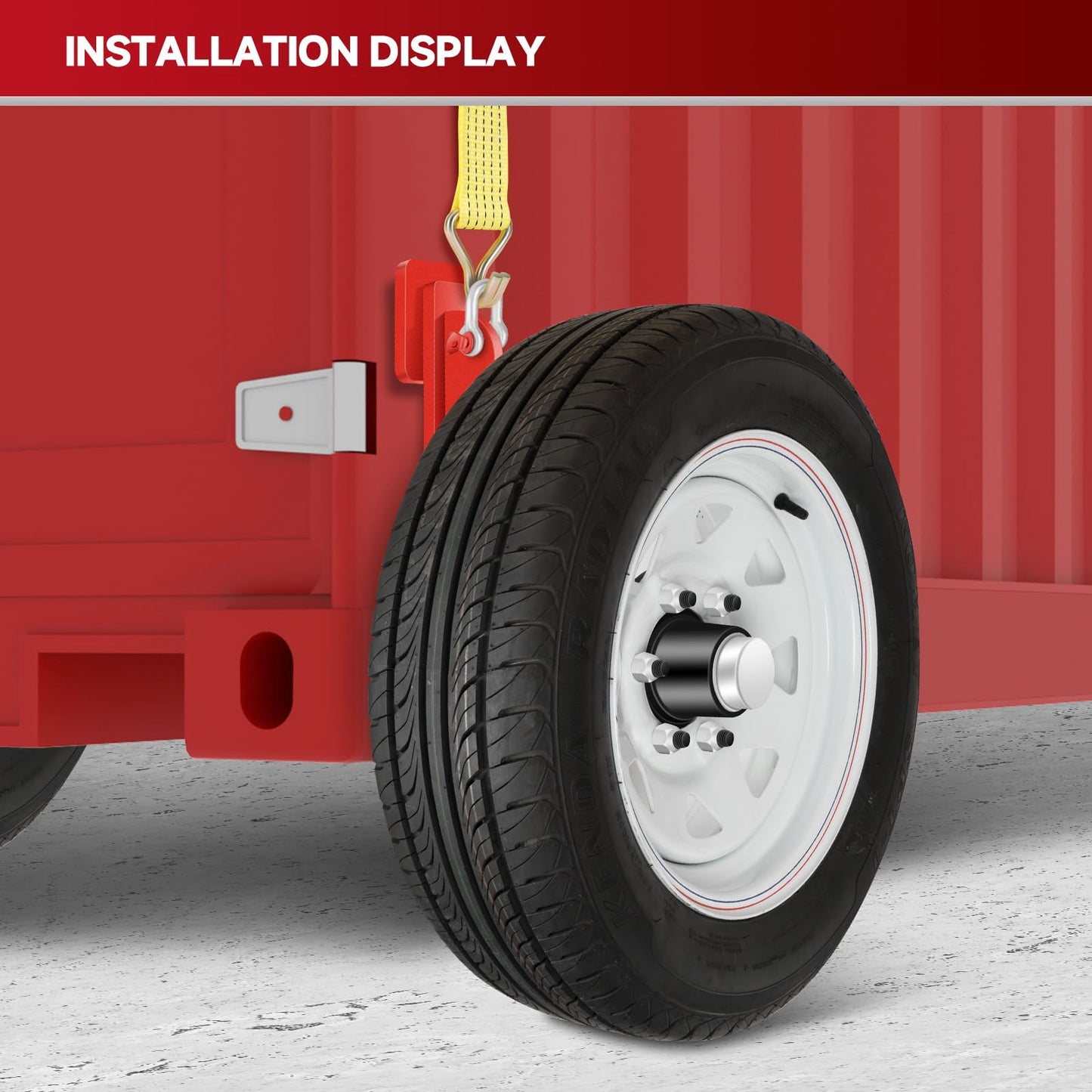 2Pack Shipping Container Wheels 6-Lug Wheels kit|Shipping Container Axles with Ratchet Tie Down-Moves 20ft.-40ft. Shipping Container |Shipping Container Accessories