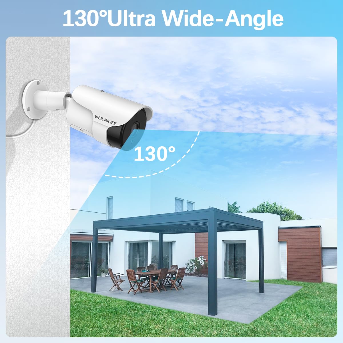 【90ft Super Night Vision】 Wired Security Camera System, Home Video Security Cameras Systems, POE DVR Surveillance Kits