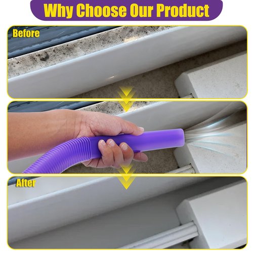 Buhobha Vacuum Crevice Cleaning Attachment Set, 34" Bendable Hose, Fits Dyson V7 V8 V10 V11 V15 GEN5, Dryer Vent Lint Remover, Car Detailing, Home Gap Cleaning