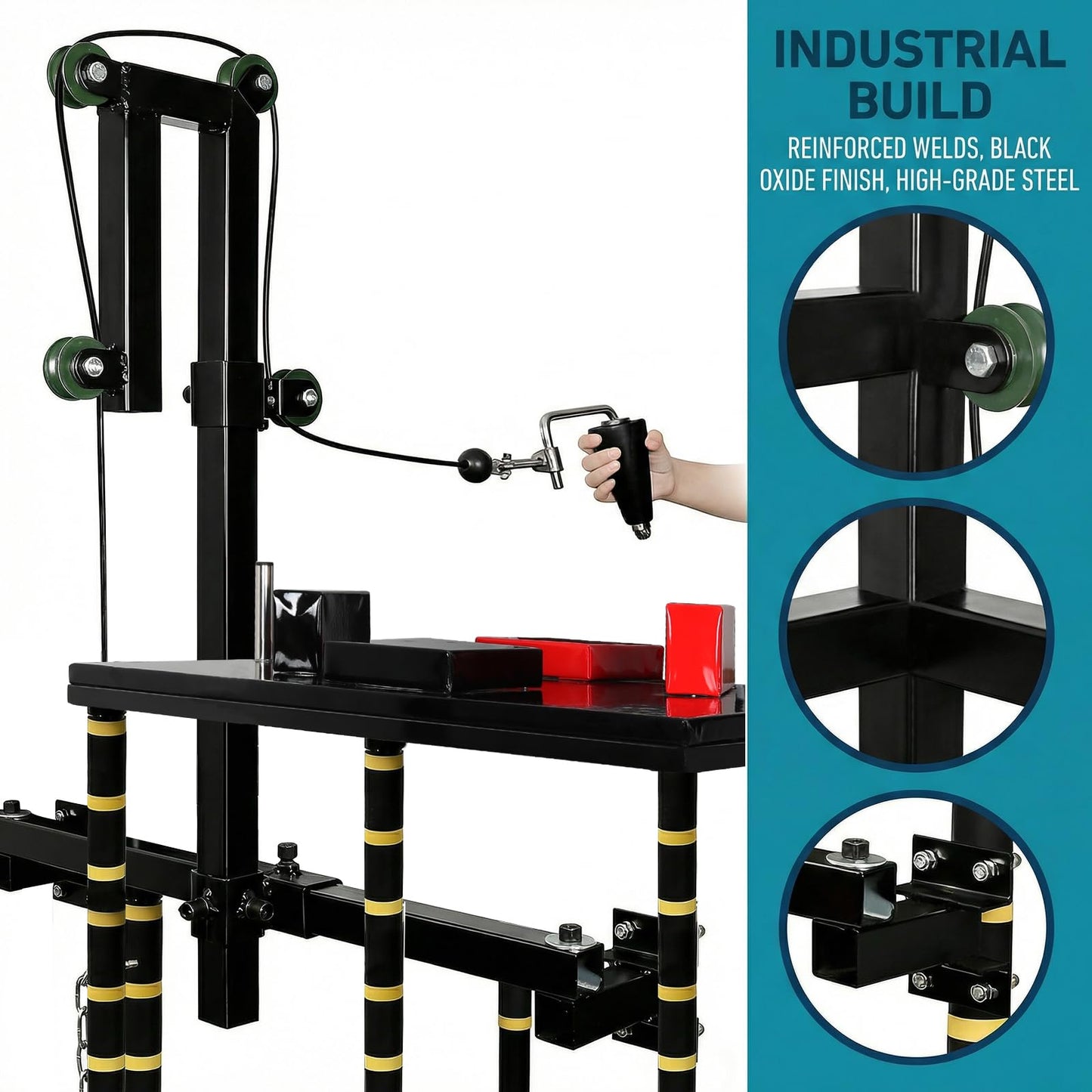STARSNET Arm Wrestling Training Equipment, Wrist Exerciser Strength Develop Machine with Handle for Forearm Wrist Biceps Triceps Workout at Home or Gym