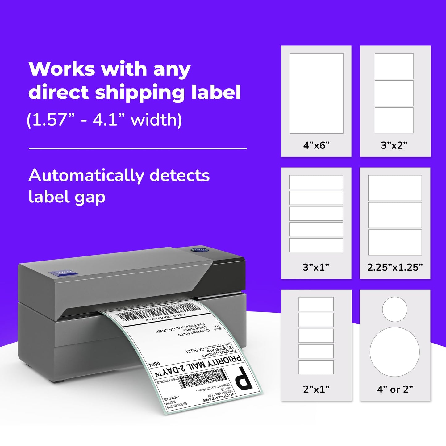 Rollo USB Shipping Label Printer - Commercial Grade 4x6 Thermal Label Printer for Shipping Packages - High Speed Custom Sticker Label Maker for Small Business - Supports Windows & Mac