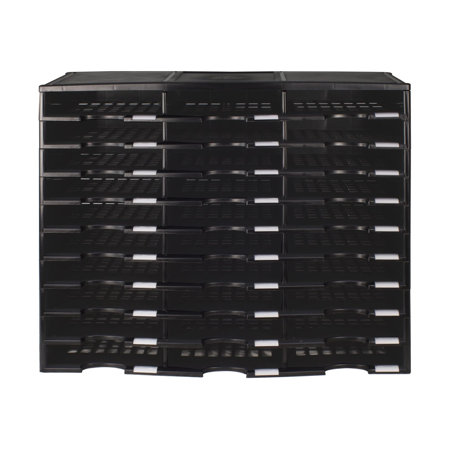 Storex Modular 30-Compartment Literature Organizer, Black