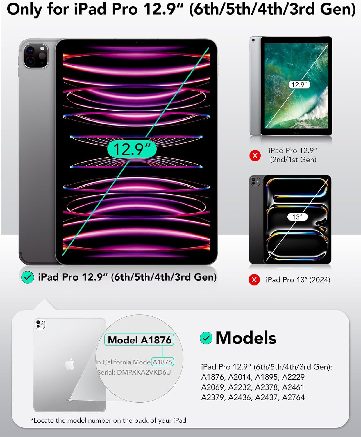 12.9 12.9 Inch (2022/2021/2020/2018), 2 Pack ESR iPad Pro Screen Protector, Protective Film for iPad Pro Tempered-Glass