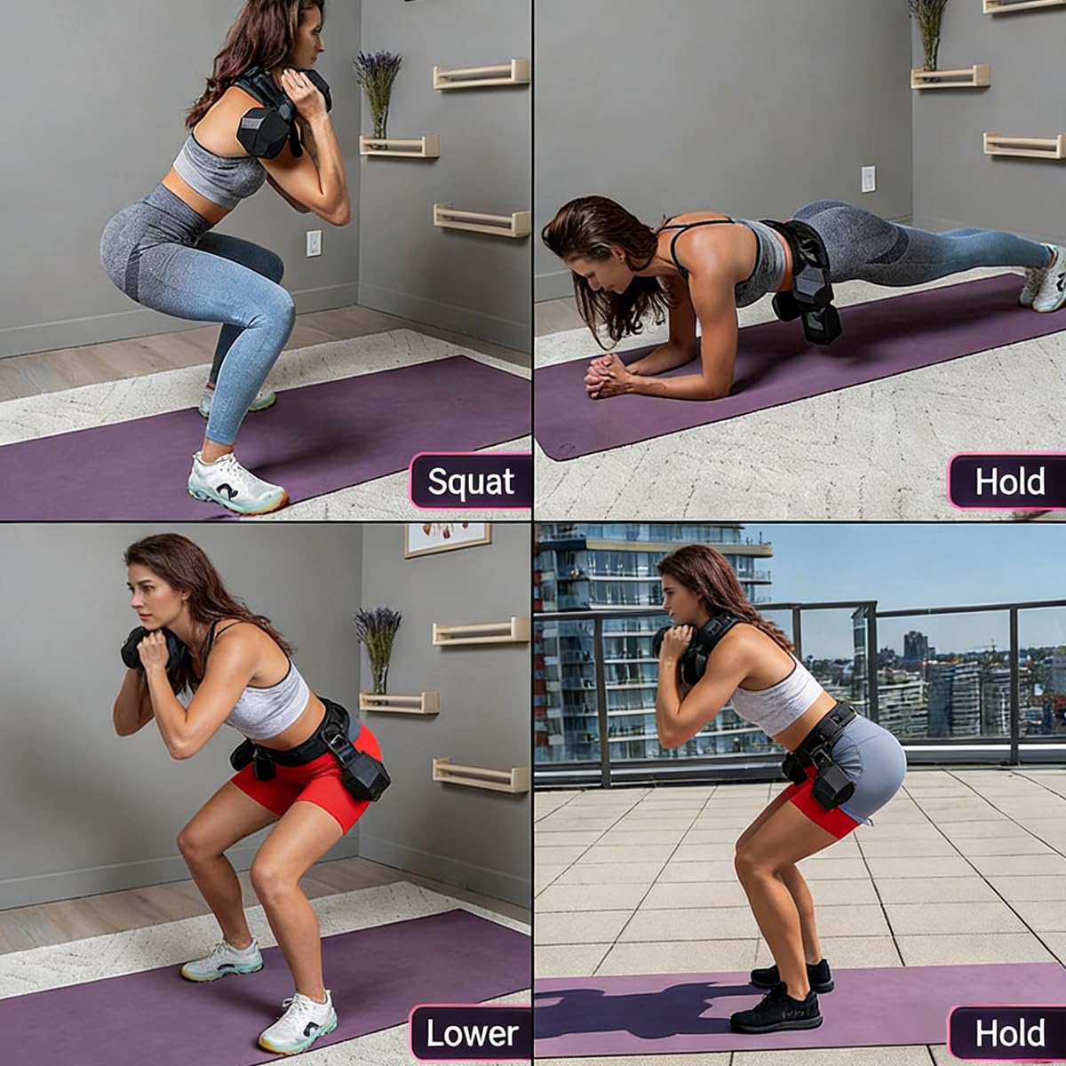 Hip Thrust Dumbbell Holder Belt: Wide Padded Support Belt for Barbell/Dumbbell/Kettlebell for Home Workouts, Adjustable Strap Non-Slip Safety Comfort Squats & Strength Exercises