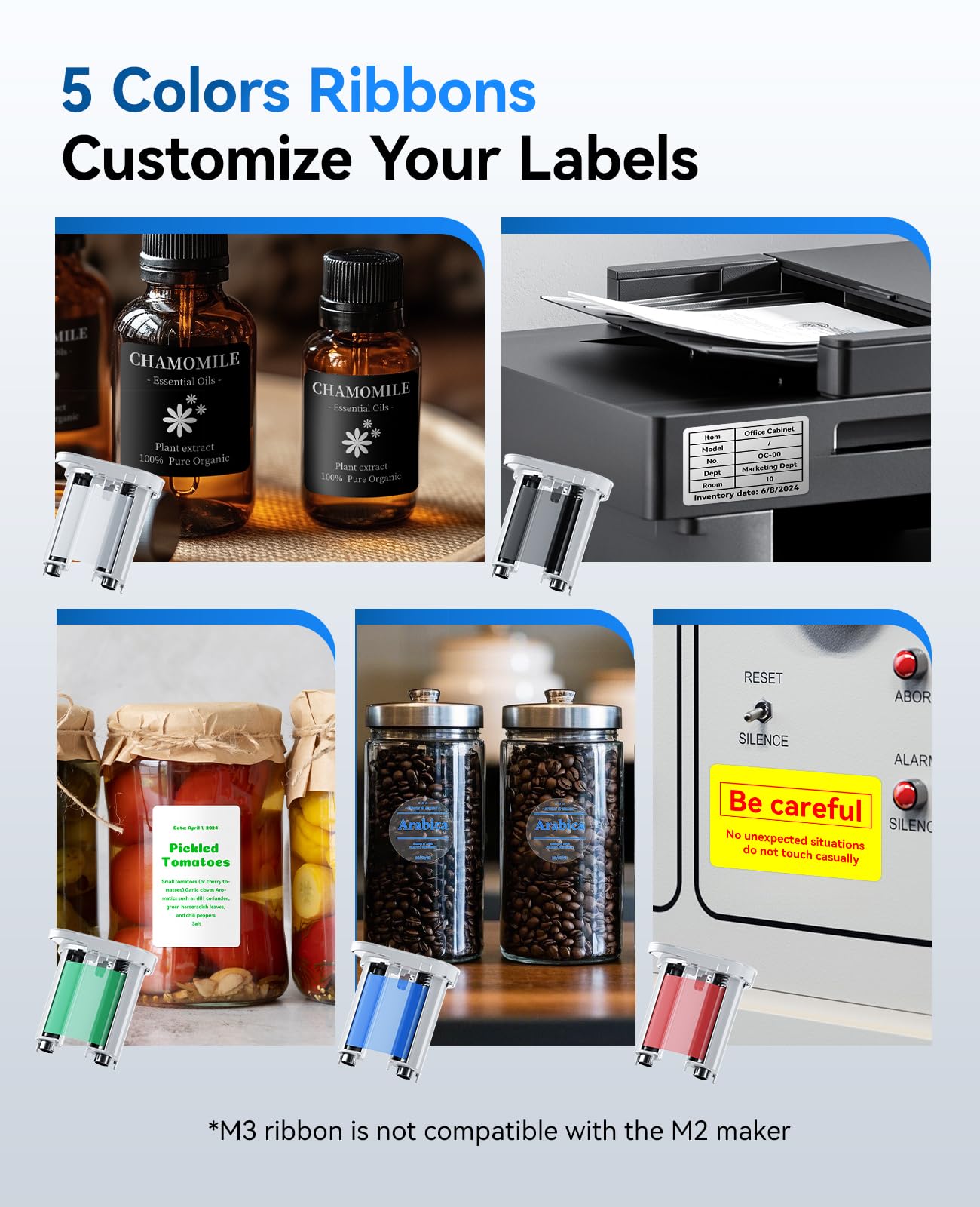 NIIMBOT M3 Label Maker Machine with Tape, 3'' Bluetooth Thermal Transfer Sticker Printer for Small Business Clothing, Address, Cable Storage, Compatible with Phones & PC(Not for 4x6 Shipping Label)