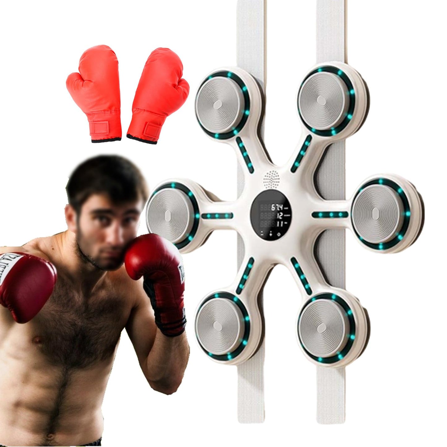 pealiritansemen Music Boxing Machine, Family Interactive Musical Boxing Machine, Wall Mounted Boxing Trainer, with Timing & Counting Functions, for Game Room, Gym