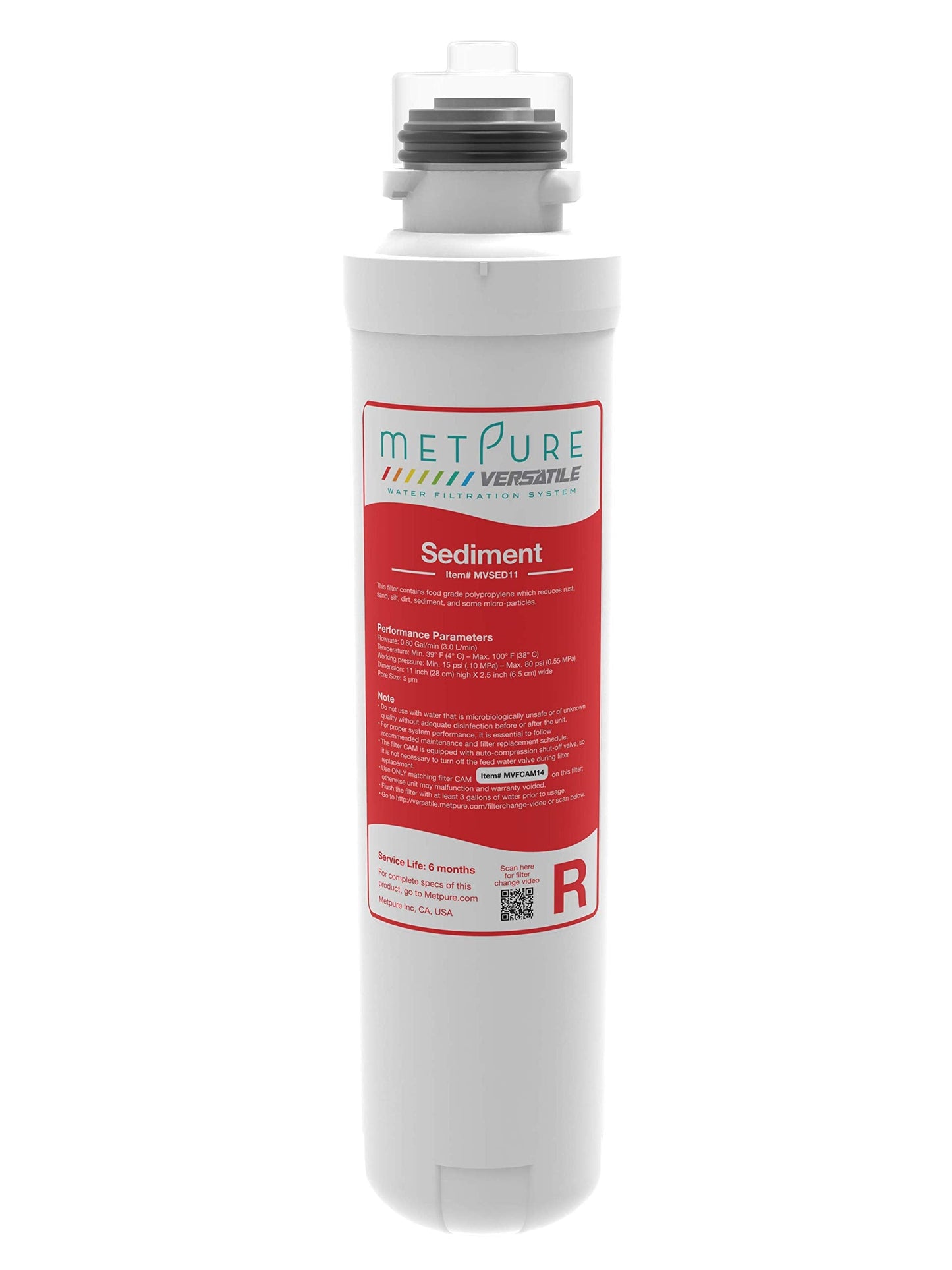 Metpure Versatile MV-RBSET Red (R) + Blue (B) Quick Twist Filter Set Replacement Cartridge Bundle (1 x Sediment, 1 x Post GAC Filter)