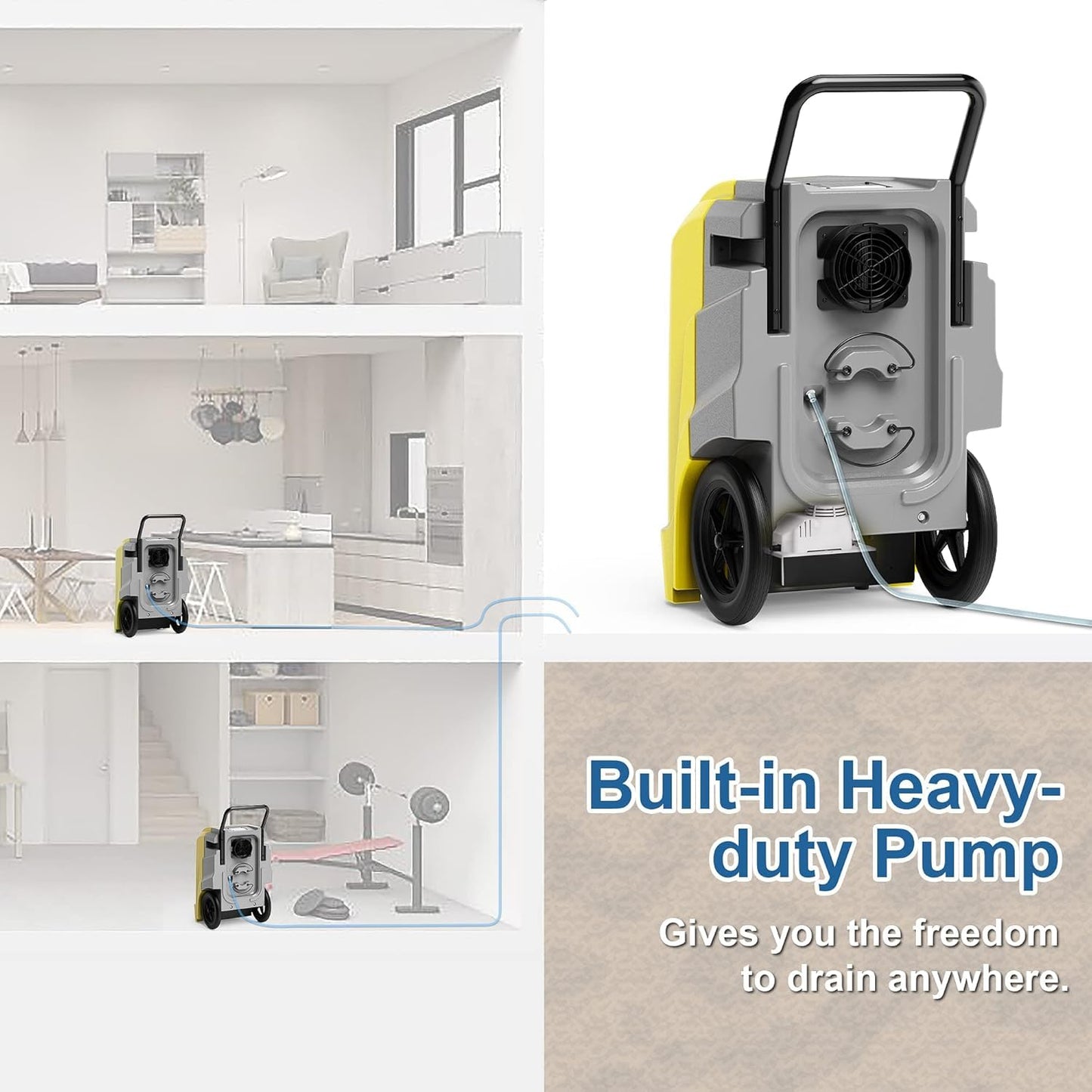 ALORAIR Commercial Dehumidifier with Pump Drain Hose, 190 Pints Industrial Dehumidifiers Large Capacity for Basements, Garages, Mall & Job Sites, 6 Years Limited Warranty