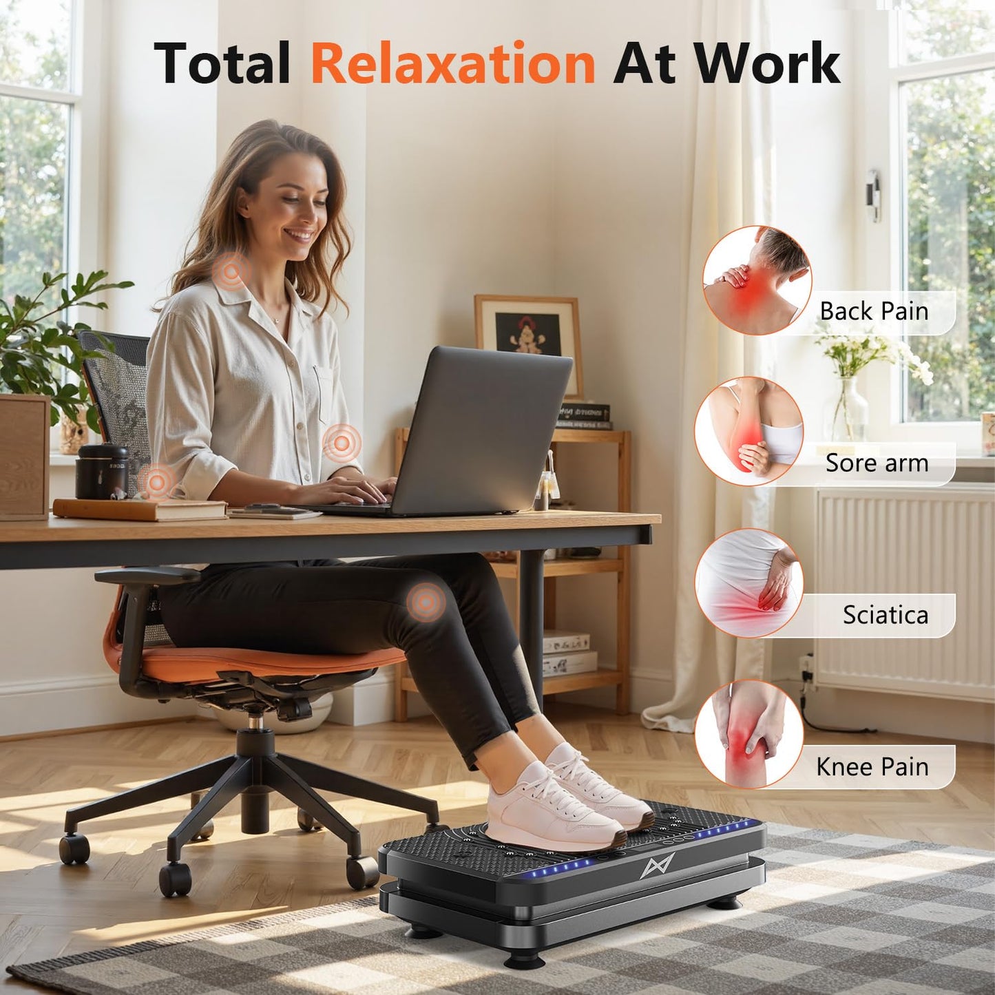 AXV Vibration Plate Fitness Platform Exercise Machine Vibrating Lymphatic Drainage Shaking Full Body Shaker Workout Vibrate Stand Shake Board Sport Gym for Weight Loss Fat Burner for Women Men