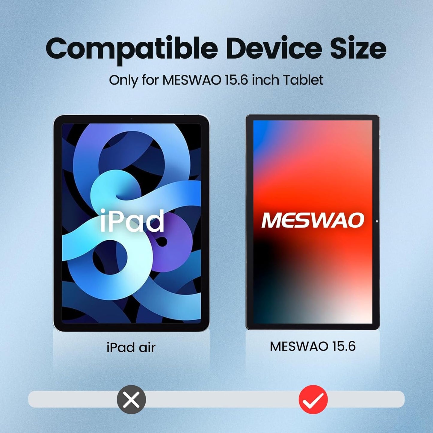 2 Pack 15.6 Inch 15.6" 9H MESWAO Screen Protector Tablet, Tempered Glass Film Only Large Tablet, Tempered Glass Film