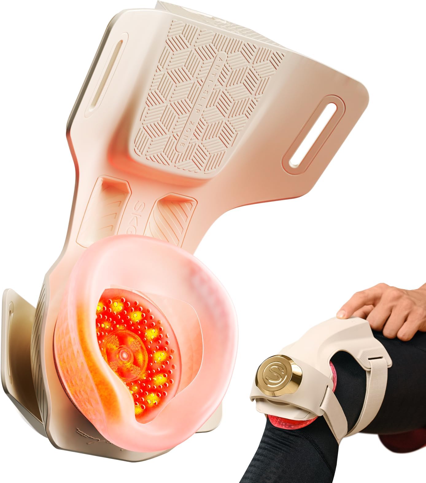 SKG WS500 Knee Massager with Heat for Pain Relief with Vibration for Joint Comfort, Cordless Heated Knee Brace with 5 Massage Modes and 3 Heating Levels, Perfect for Women Men Mom Dad