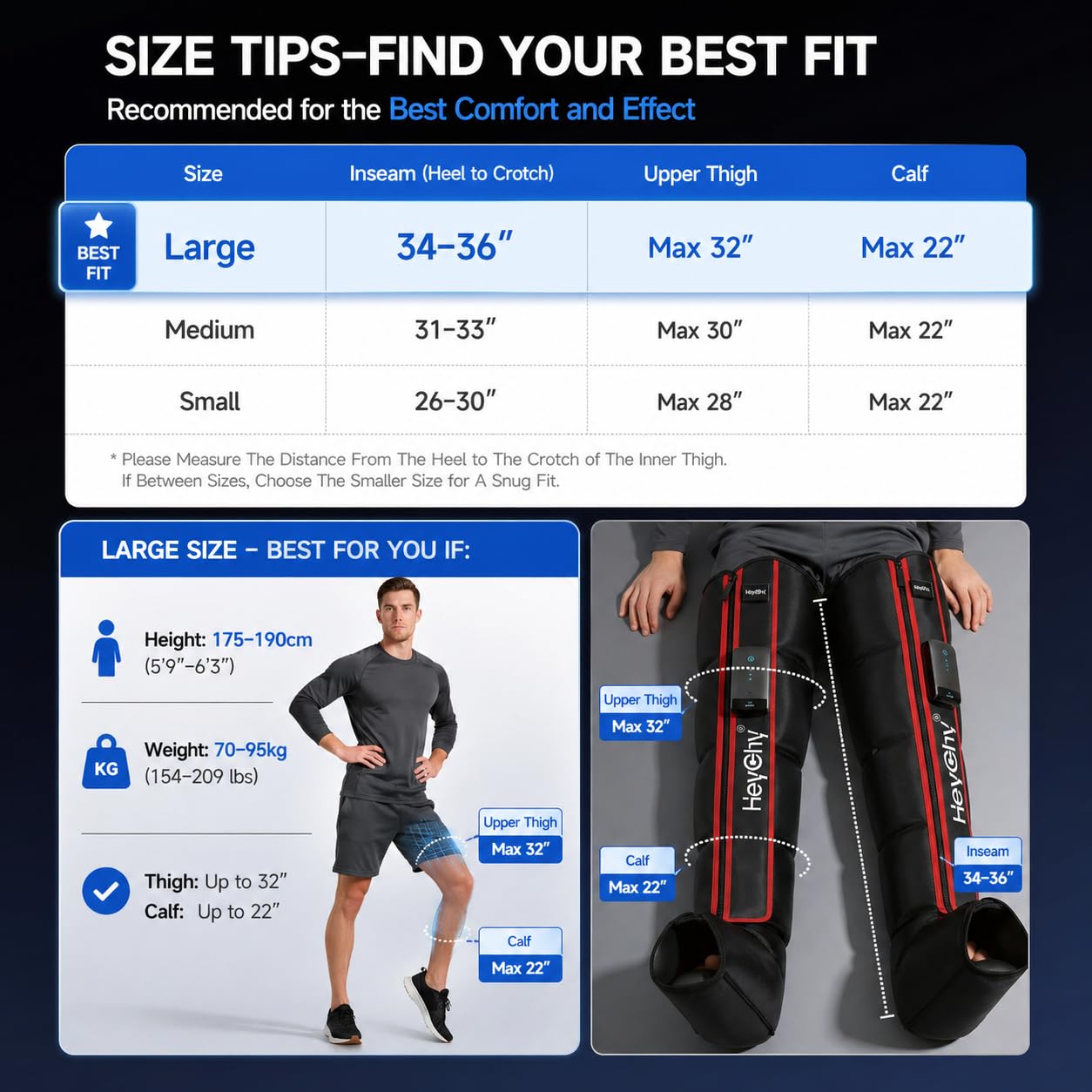 Air Compression Recovery System for Foot and Leg - Professional Sequential Massage Boots with Cordless Design & 5 Pressure Levels -Circulation & Pain Relief for Athletes, Runners, Seniors (Large)