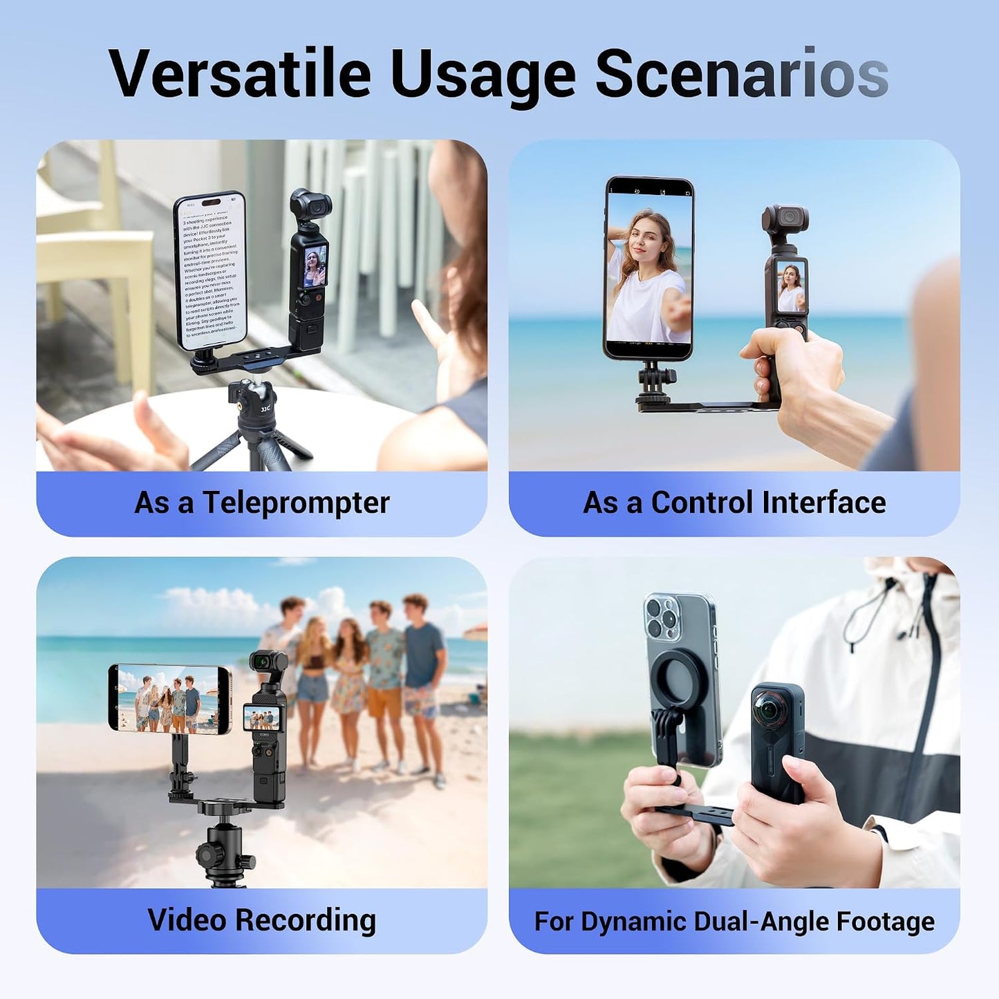 JJC 4 1/4" 20 Insta360 X5 X4 X3 4/3 Pocket Magnetic Phone Mount with Screw & Thread, Phone Holder for / Pocket / Xtra