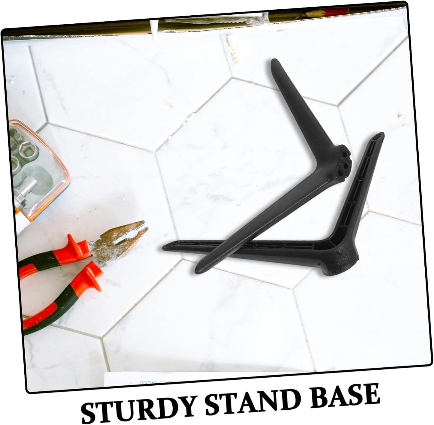 Zerodeko 1Pair Tv Pedestal Base Replacement Heavy Duty Support Legs for Home Desktop Tvs Easy Installation Sturdy