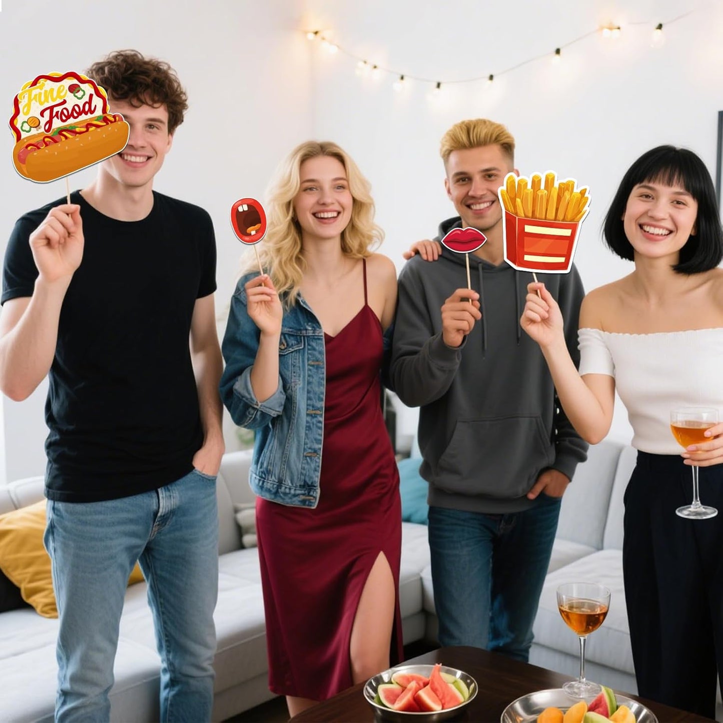 BOBYIYI 25pcs Hotdog Photo Props Hot Dog Party Decorations Hot Dog Bar Fiesta Celebration BBQ Party Fun Food Sausage