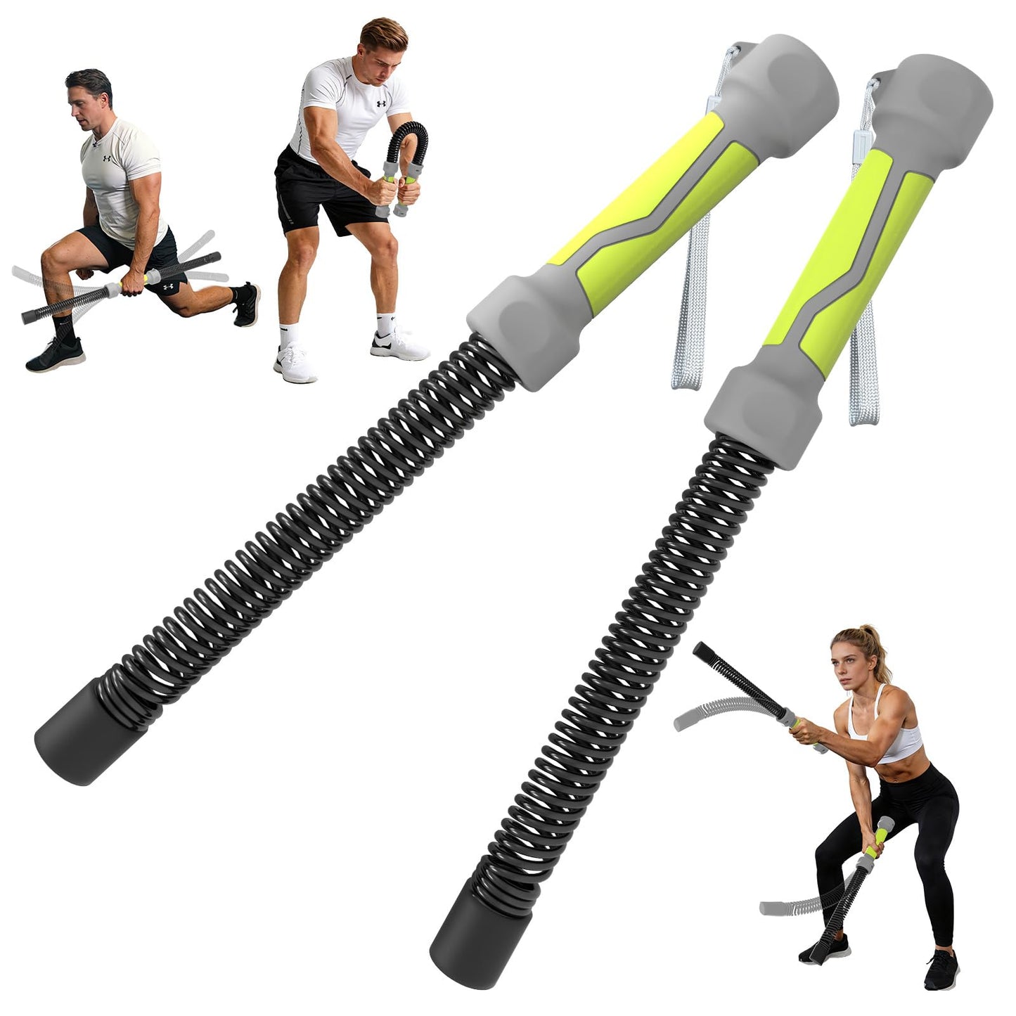 Weighted Cordless Battle Ropes, 2-in-1 Portable Ropeless Battle Ropes for Home Gym, Workout Ropes for HIIT, Strength & Low-Impact Aerobic Training, Versatile Exercise Equipment for Men & Women