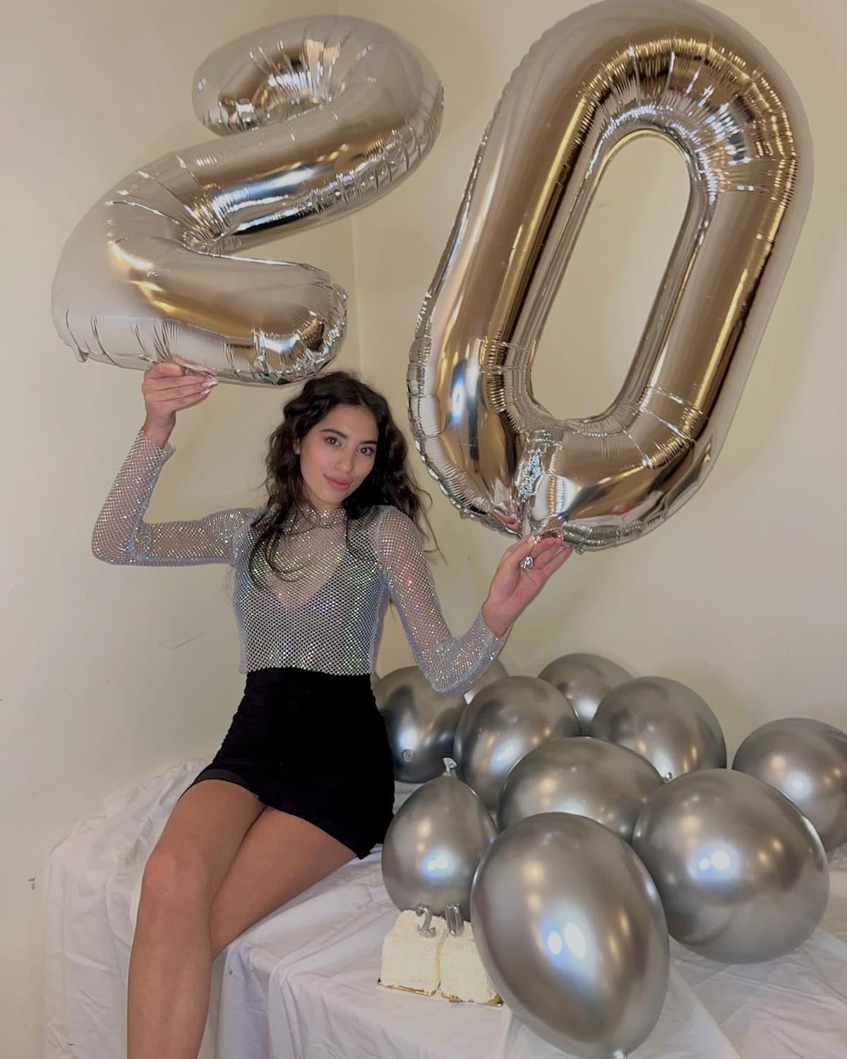 Silver Number 40 Balloon - 40 Inch Giant Foil Decoration for 40th Birthday Party Supplies