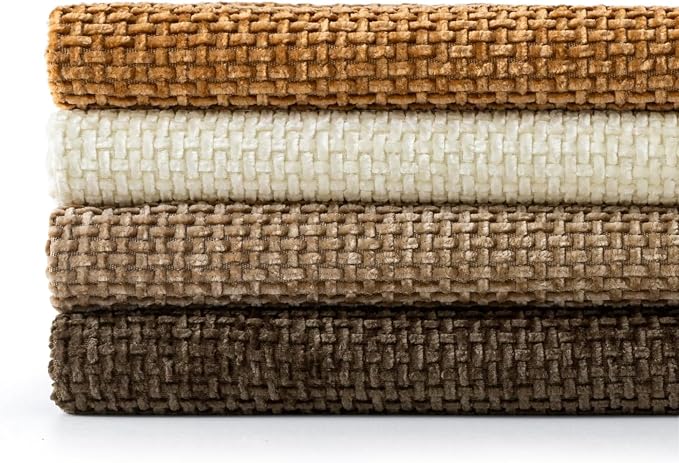 MIULEE Pack of 4 Brown Couch Throw Pillow Covers 22x22 Inch Soft Decorative Chenille Pillows Farmhouse Accent Cushions for Boho Home Decor Spring Sofa Bedroom Living Room