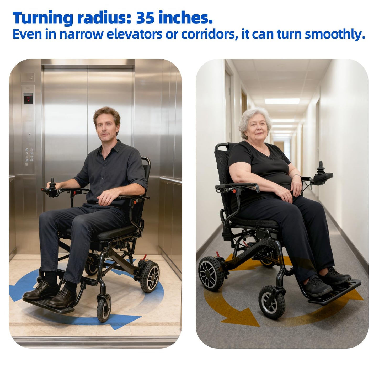 John Dawson Electric Wheelchairs for Adults 33LBS 100% Carbon Fiber, 30 Miles Long Range Lightweight Foldable Motorized Wheelchair with Dual 10Ah Batteries & Dual Motors