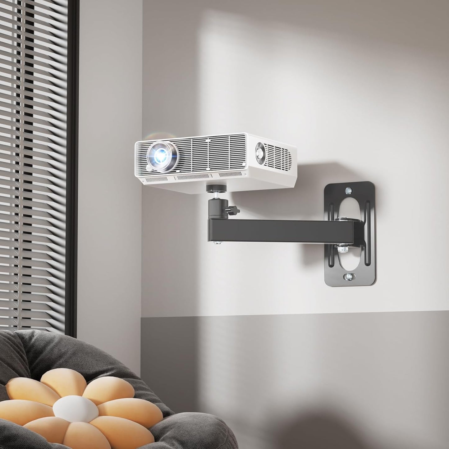 WALI 1/4" M4 M6 4.4lbs 1330LM-PMS, Mini Projector Wall Mount, Full Motion Adjustable Bracket for Screws, Hanging Holder