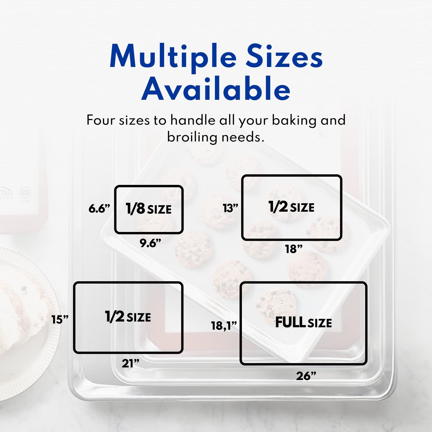 New Star Foodservice Commercial-Grade 18-Gauge Aluminum Sheet Pan/Bun Pan (9 2/3 W x6 2/3 L x1 H (1/8 size))